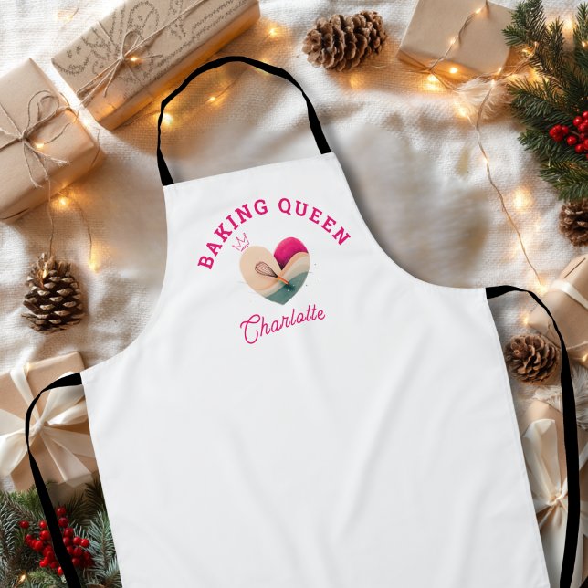 Baking Queen - Herz - Maßgeschneidert Schürze (Baking Queen - Heart - Custom Apron)