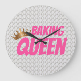 Baking Queen Pattern for Cake and Sweets Lovers Große Wanduhr