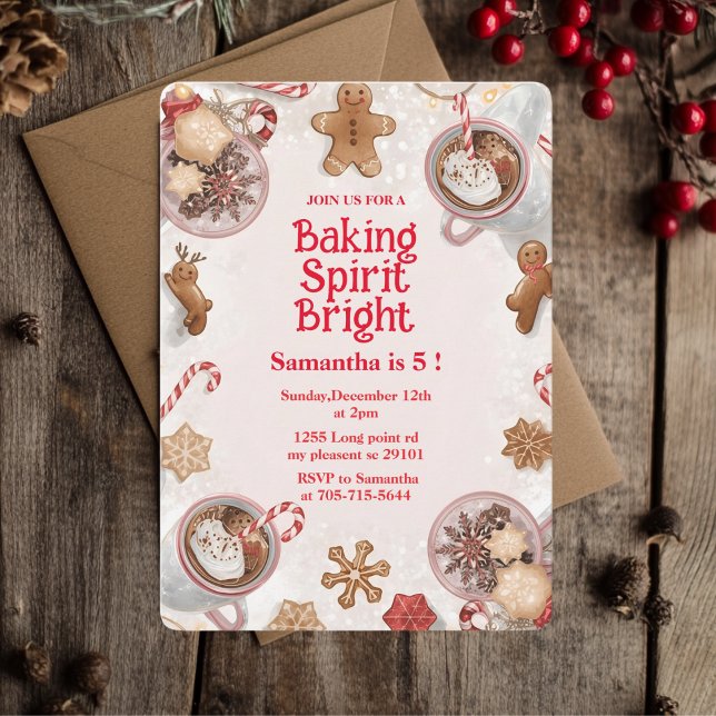 Baking Spirit Bright Christmas Cookie Birthday Einladung (Von Creator hochgeladen)