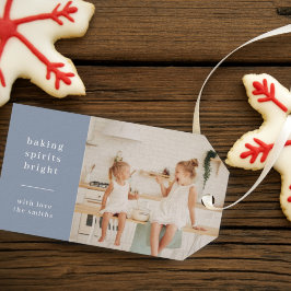 Baking Spirits Bright | Blue Gray Fun Kids Photo Geschenkanhänger