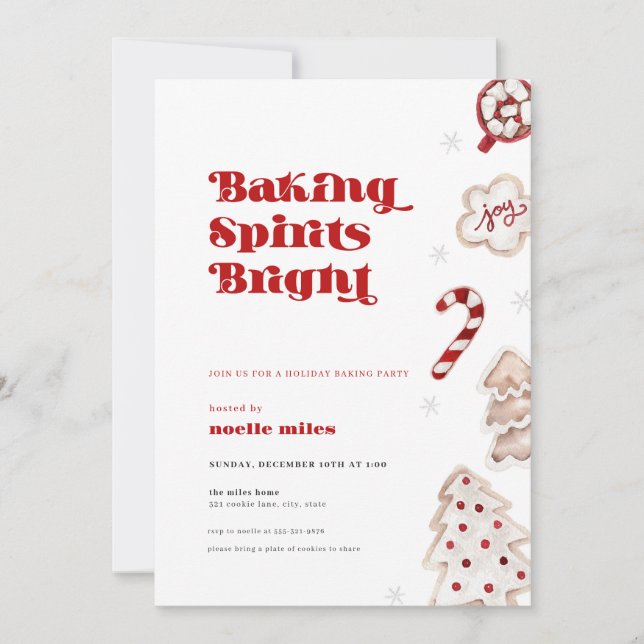 Baking Spirits Bright Christmas Cookie Invitation (Devant)