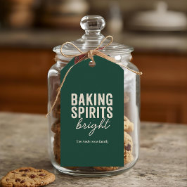 „Baking Spirits Bright“ Grüne Feiertagsdekoration Geschenkanhänger