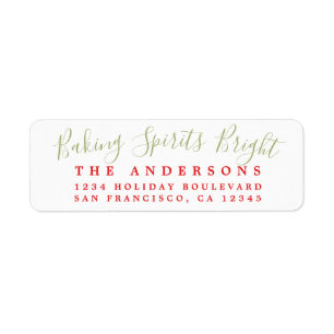 Baking Spirits Bright Holiday Étiquette