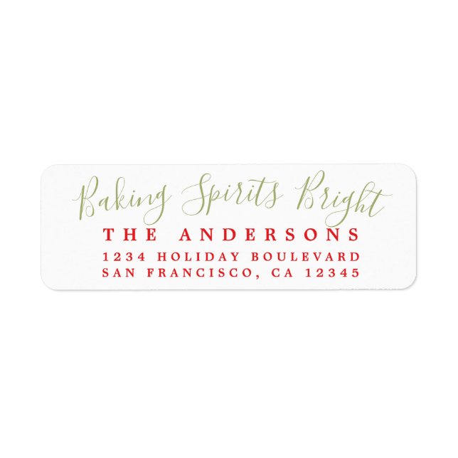 Baking Spirits Bright Holiday Étiquette (Devant)