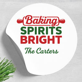 Baking Spirits Bright Holiday Runder Aufkleber