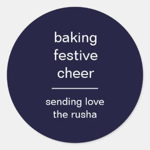 Baking Spirits Bright Minimaler Weihnachtssticker  Runder Aufkleber