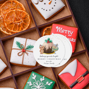 Baking Spirits Bright Weihnachtsfeiertag Runder Aufkleber