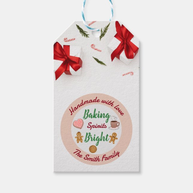 Baking Spirituosen Bright diesen Urlaub Geschenkanhänger (Vorderseite)
