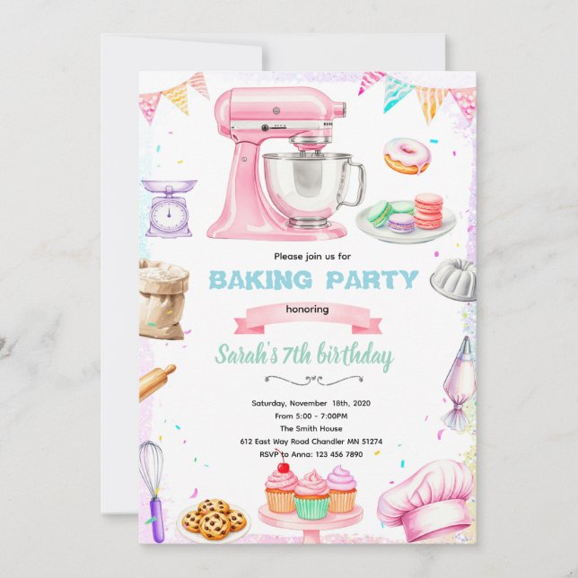 Baking theme party invitation (Devant)