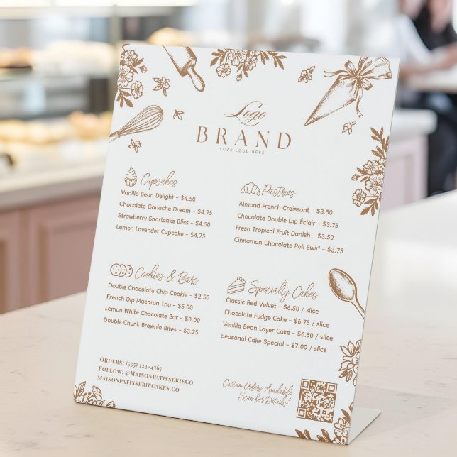 Baking Utensil Pastry Cake Bakery Menu Price List Sockelschild (Baking Utensil Pastry Cake Bakery Menu Price List Pedestal Sign)