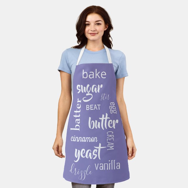 Baking Words Blue Violet Schürze (Getragen)