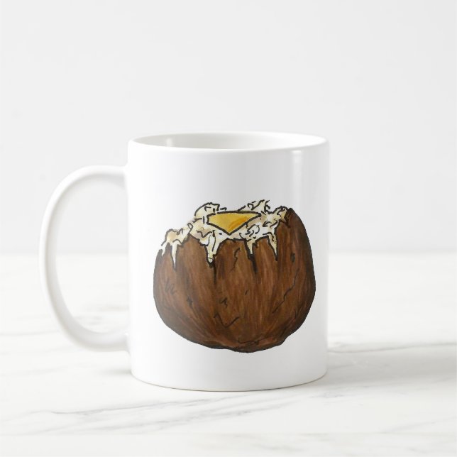 Bakkartoffel mit Butter Abendessen Feinschmecker P Kaffeetasse (Links)