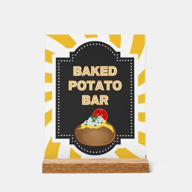 Bakkartoffeln-Bar - Akrylisches Tafelschild für Pa Acrylschild (Vorderseite)