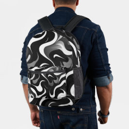 Bakkpack - Schwarzweiß Bedruckter Rucksack