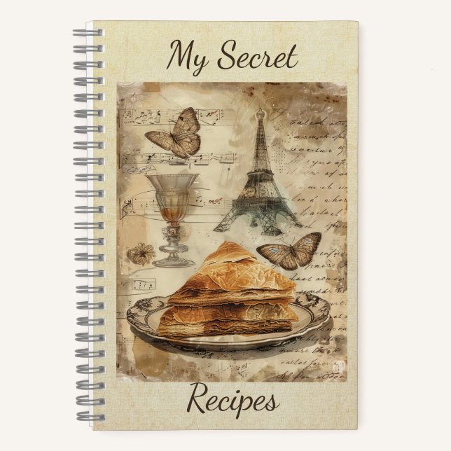Baklava Ephemera Collage Art Notebook Notizbuch (Vorderseite)