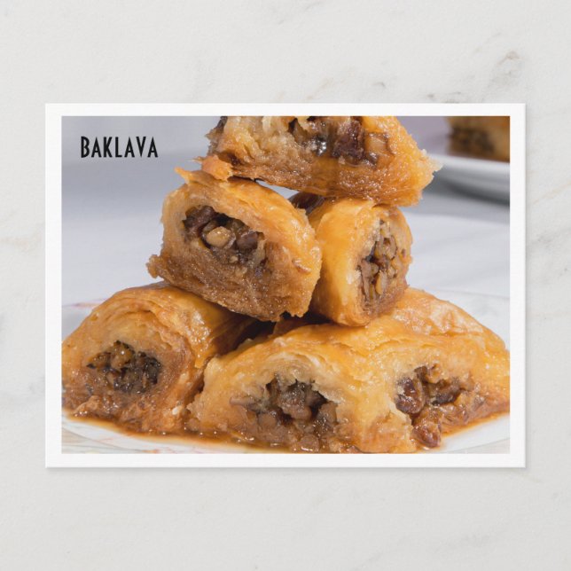 Baklava Griechisches Konditorei Foto Postkarte (Vorderseite)