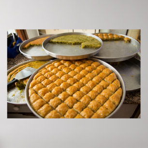 Baklava-Nachtisch auf dem Markt Poster