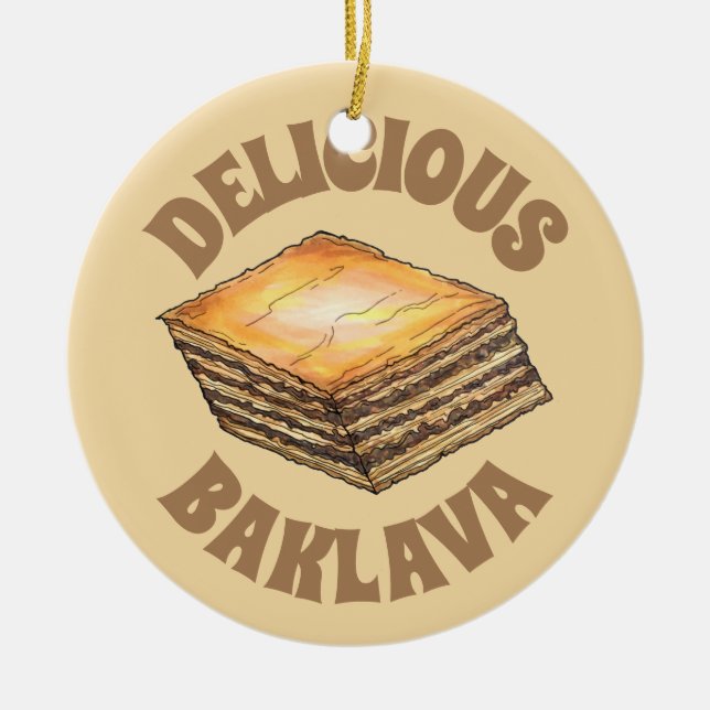 Baklava Sweet Filo Honey Nachtisch Konditorei Grie Keramik Ornament (Vorne)