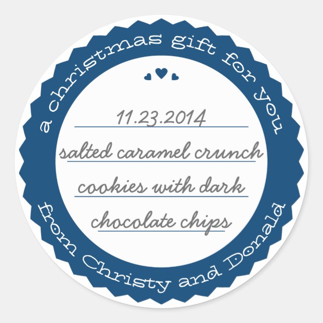 Bakoods Round-Geschenk-Label-Aufkleber Circle Navy Runder Aufkleber (Vorderseite)