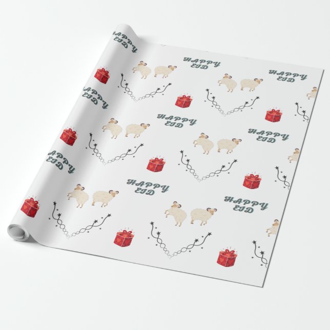bakra eid- eid mubarak-Happy Eid Geschenkpapier (Ungerollt)