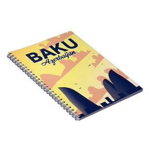 Baku Aserbaidschan Flammentürme Urlaubsposter Notizblock