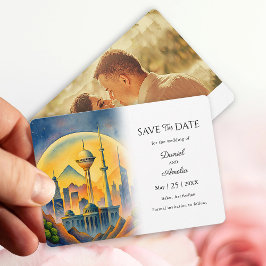 Baku, Aserbaidschan Zielort Save the Date Karte