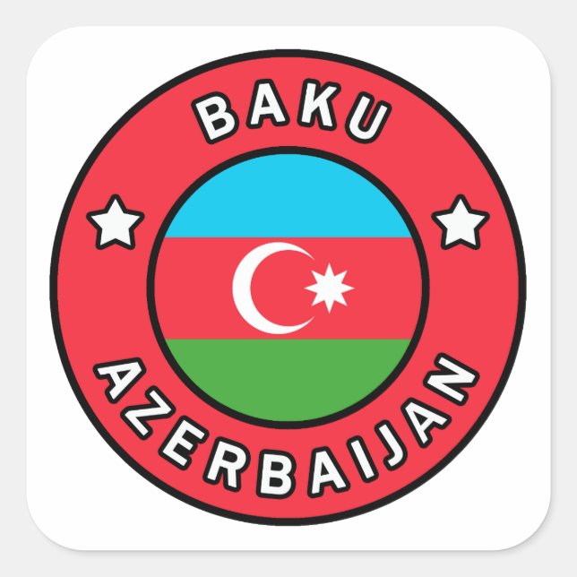 Baku Aserbaijan Quadratischer Aufkleber (Vorderseite)