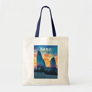 Baku Aserbaijan Reisen Kunst Vintag Tragetasche