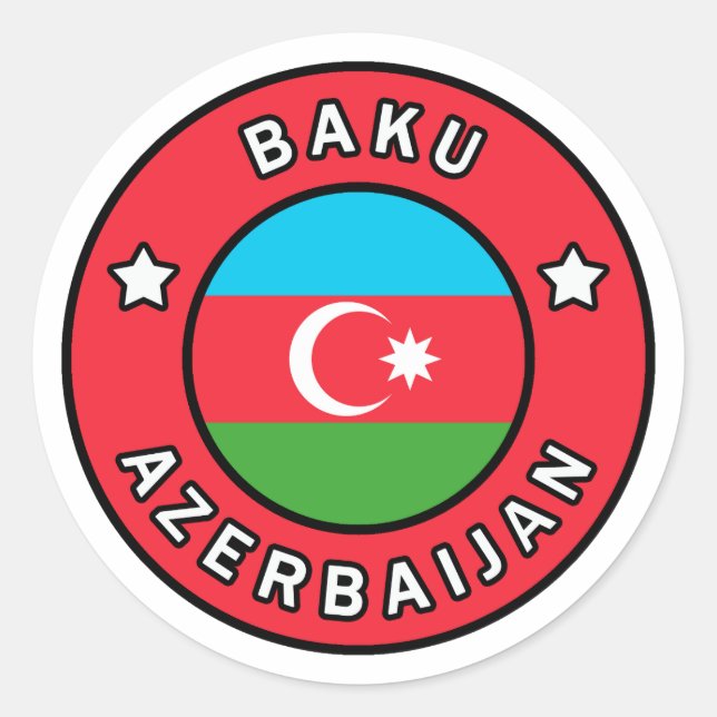 Baku Aserbaijan Runder Aufkleber (Vorderseite)