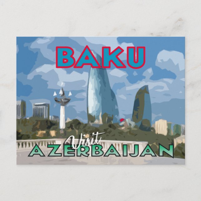 Baku, Besuch der aserbaidschanischen Postkarte (Vorderseite)
