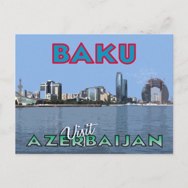 Baku, Besuch der aserbaidschanischen Postkarte (Vorderseite)