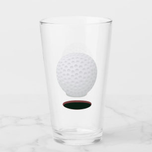 Bal de golf et trou de verre