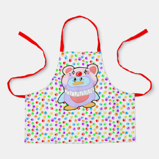 Bal de gomme et tablier de cuisson de clowns