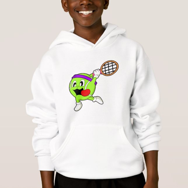 Bal de tennis avec raquette de tennis (Devant)