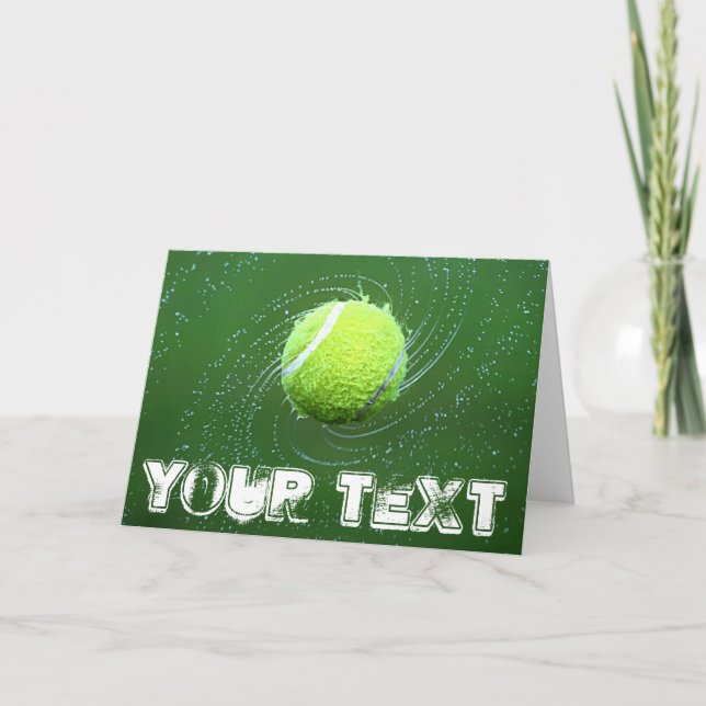Bal de tennis et carte de voeux texte personnalisé (Devant)