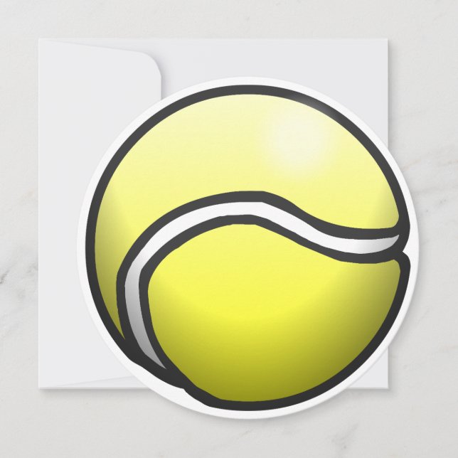 Bal de tennis sur une joyeuse carte d'anniversaire (Devant)