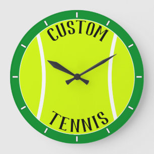 Bal de tennis Texte personnalisé et horloge murale