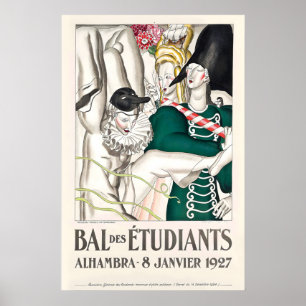 Bal des Etudiants Affiche Fashion Art Nouveau