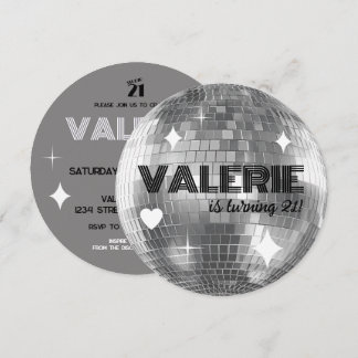 Bal Disco Argent Bonne Invitation Anniversaire