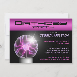 Bal Plasma violet Invitations de fête d'anniversai