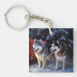 Balade en traîneau enneigé de Malamute d'Alaska No