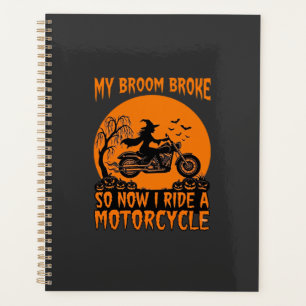 Balai Casse Halloween Sorcière Moto Chauves-Souris