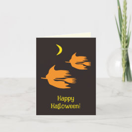 Balai de nuit - Carte pliée Halloween.