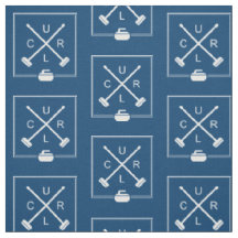 Balais croisés courbant le tissu - bleu et blanc