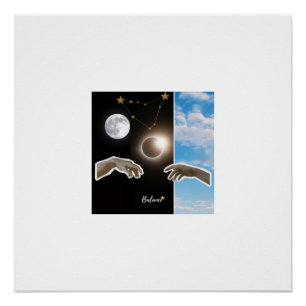 Balance Astrologie Finsternis und Mond Surrealer P Poster