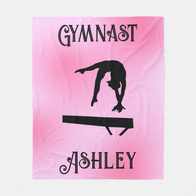 Balance Beam Pink Blush Gymnastik Fleecedecke (Vorderseite)