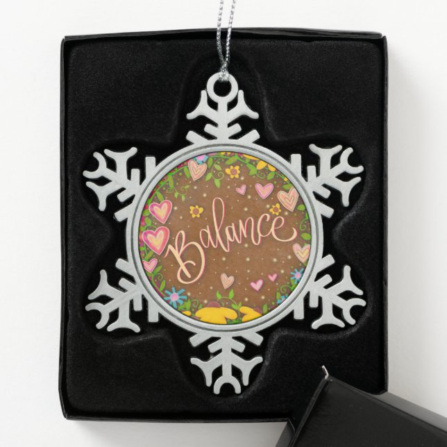 Balance braune, Hübsche Inspiritivität Schneeflocken Zinn-Ornament (Box)
