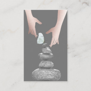 Balance Stones Butterfly HeilHände Gesundheitssch Visitenkarte
