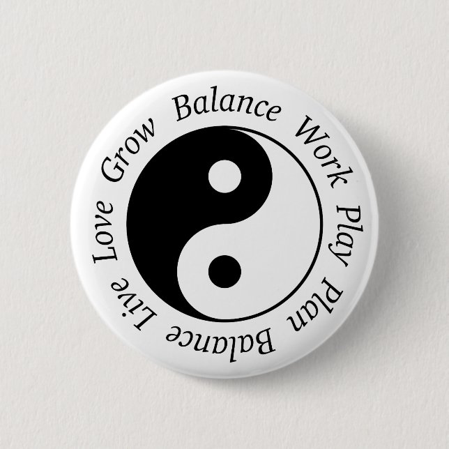 Balance Yin Yang Knopf Button (Vorderseite)