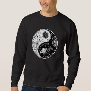 Balance Yin Yang Positive Vibes Yoga Motivati Sweatshirt
